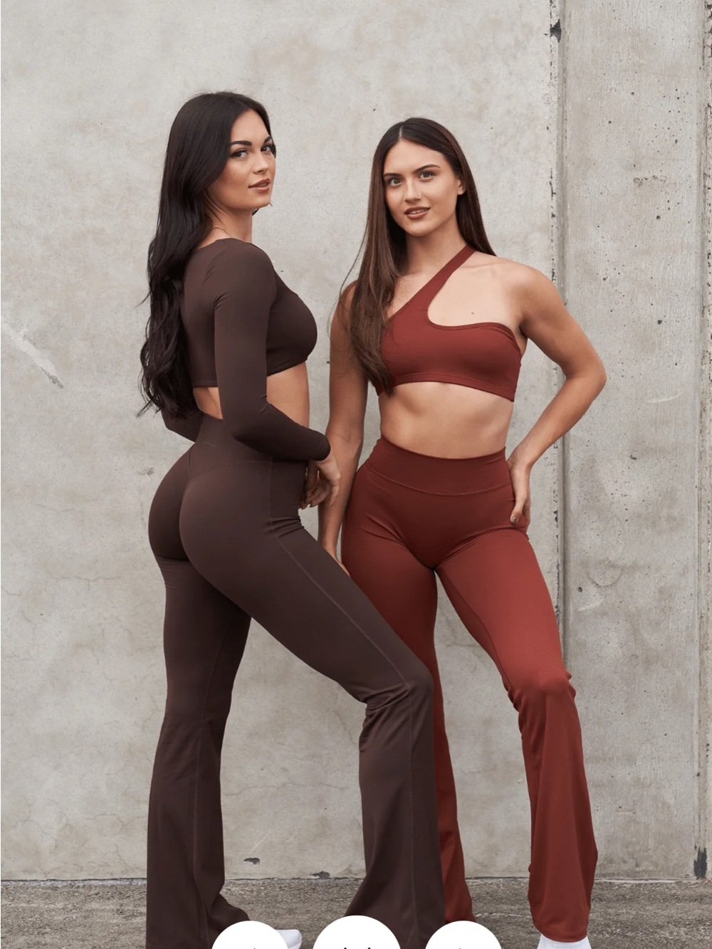 YoungLA Women's CURVE FLARE LEGGINGS in Chocolate Brown NWT